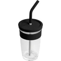 Kooshty Slurp Glass Kup & Straw Black